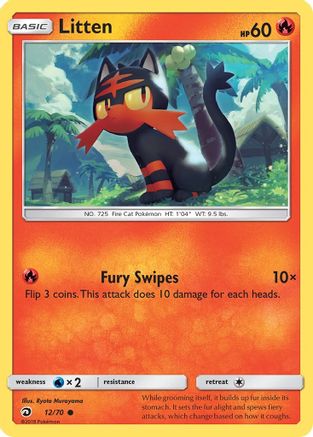 Litten 012  - Reverse Holofoil Dragon Majesty - Common