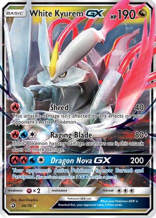 White Kyurem GX/70  - Holofoil Dragon Majesty - Ultra Rare