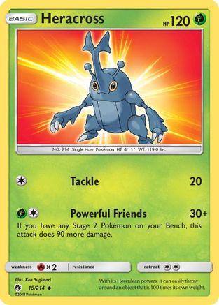 Heracross/214  - Reverse Holofoil SM  Lost Thunder - Uncommon