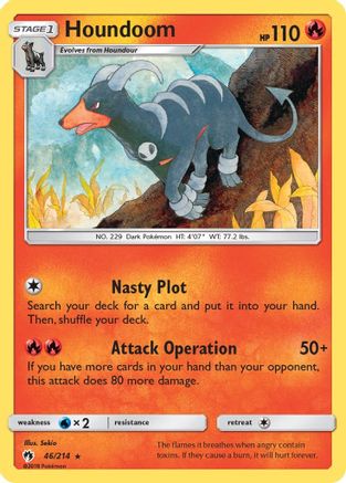Houndoom 046  - Reverse Holofoil SM  Lost Thunder - Rare