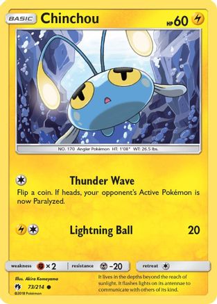 Chinchou  - Reverse Holofoil SM  Lost Thunder - Common