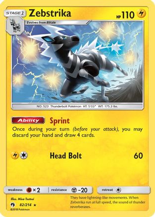 Zebstrika 082  SM  Lost Thunder - Rare