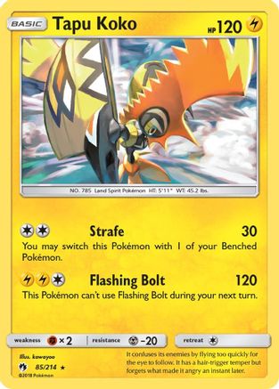 Tapu Koko  - Reverse Holofoil SM  Lost Thunder - Holo Rare
