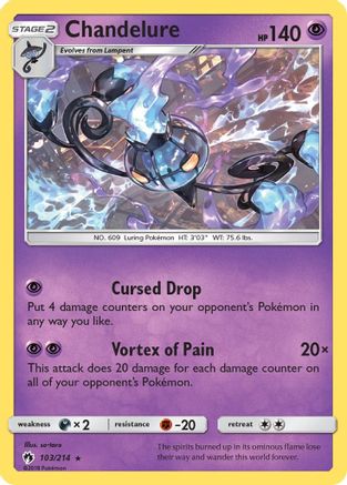 Chandelure 103  - Reverse Holofoil SM  Lost Thunder - Holo Rare