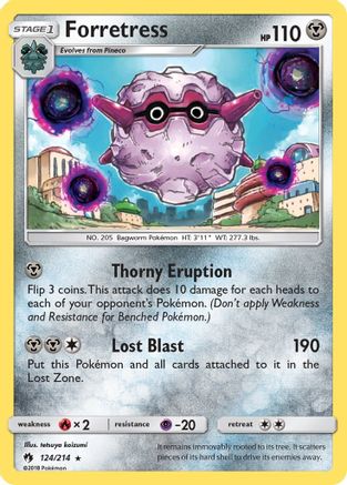 Forretress  - Reverse Holofoil SM  Lost Thunder - Rare