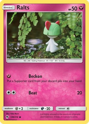 Ralts 139  - Reverse Holofoil SM  Lost Thunder - Common