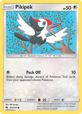 Pikipek (163)  - Reverse Holofoil SM  Lost Thunder - Common