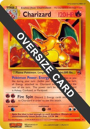 Charizard - 4/102 (CoroCoro Promo)/102  - Holofoil Jumbo Cards - Promo