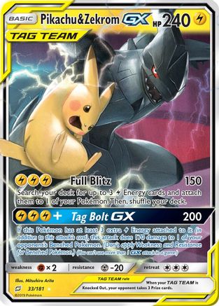 Pikachu & Zekrom GX 033  - Holofoil SM  Team Up - Ultra Rare