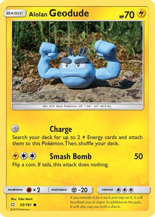 Alolan Geodude (35) (35) 035  SM  Team Up - Common
