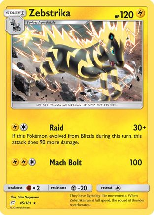 Zebstrika  - Reverse Holofoil SM  Team Up - Rare