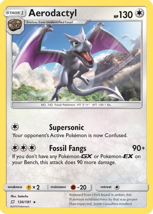 Aerodactyl 130  - Reverse Holofoil SM  Team Up - Rare