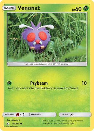 Venonat (10) (10) 010  - Reverse Holofoil SM  Unbroken Bonds - Common