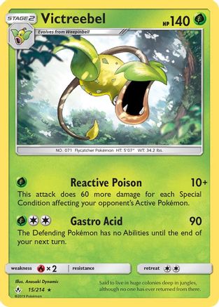 Victreebel/214  - Reverse Holofoil SM  Unbroken Bonds - Rare