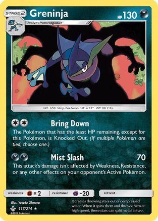Greninja 117  - Reverse Holofoil SM  Unbroken Bonds - Holo Rare