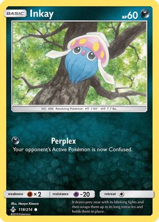Inkay/214  - Reverse Holofoil SM  Unbroken Bonds - Common