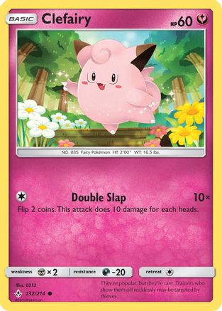 Clefairy 132  - Reverse Holofoil SM  Unbroken Bonds - Common