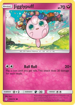 Jigglypuff 134  SM  Unbroken Bonds - Common