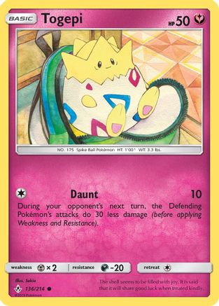 Togepi 136  SM  Unbroken Bonds - Common