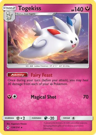 Togekiss 138  - Holofoil SM  Unbroken Bonds - Holo Rare