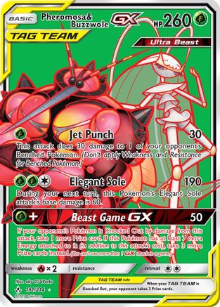 Pheromosa & Buzzwole GX (191) (Full Art)  - Holofoil SM  Unbroken Bonds - Ultra Rare