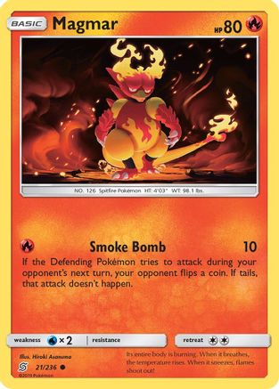 Magmar 021  - Reverse Holofoil SM  Unified Minds - Common