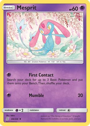 Mesprit 084  - Reverse Holofoil SM  Unified Minds - Uncommon