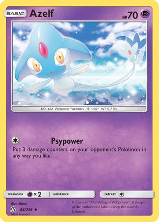 Azelf 085/236  - Reverse Holofoil SM  Unified Minds - Uncommon