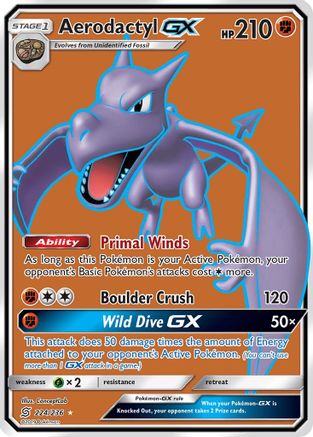 Aerodactyl GX (Full Art)  - Holofoil SM  Unified Minds - Ultra Rare
