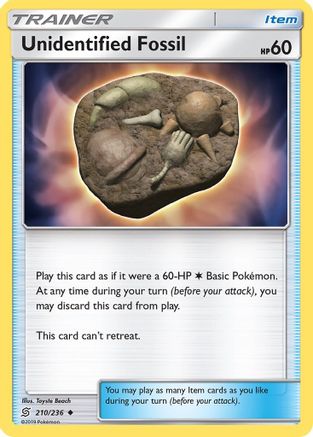 Unidentified Fossil/236  - Reverse Holofoil SM  Unified Minds - Uncommon