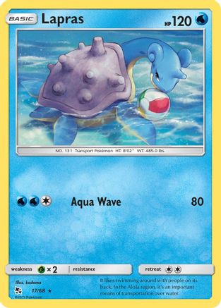 Lapras 017  - Reverse Holofoil Hidden Fates - Rare