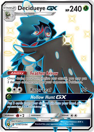 Decidueye GX SV47  - Holofoil Hidden Fates Shiny Vault - Shiny Holo Rare