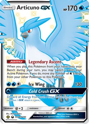 Articuno GX SV54  - Holofoil Hidden Fates Shiny Vault - Shiny Holo Rare