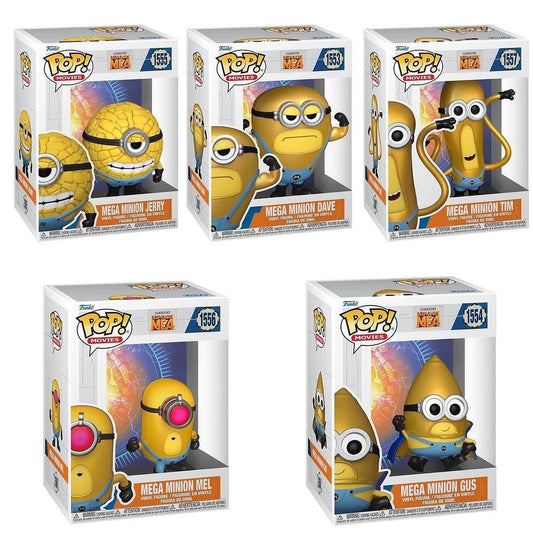 Funko Pop! Movies: Despicable Me 4 - Mega Minion Jerry / Mega Minion Dave / Mega Minion Tim / Mega Minion Mel / Mega Minion Gus