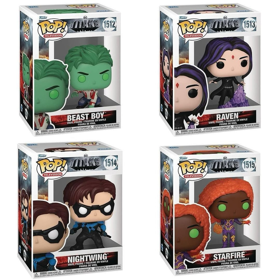 Funko Pop! DC: Titans - Beast Boy / Raven / Nightwing / Starfire