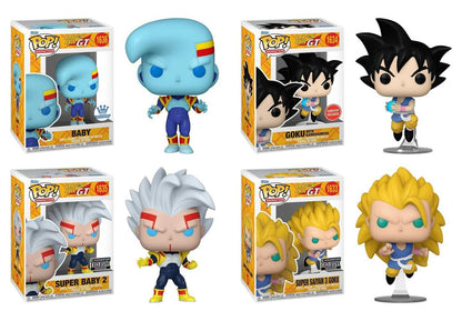 Funko Pop! Anime: Dragon Ball GT - Baby #1636 / Goku #1634 / Super Baby 2 #1635 / Super Saiyan 3 Goku #1633 *PREORDER*