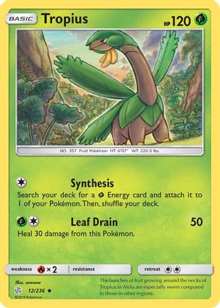 Tropius 012  - Reverse Holofoil SM  Cosmic Eclipse - Uncommon