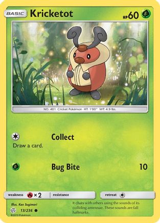 Kricketot 013/236  - Reverse Holofoil SM  Cosmic Eclipse - Common
