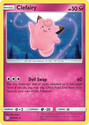 Clefairy 144  SM  Cosmic Eclipse - Uncommon
