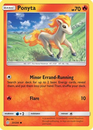 Ponyta 023  - Reverse Holofoil SM  Cosmic Eclipse - Common