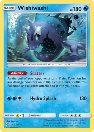 Wishiwashi 062  - Holofoil SM  Cosmic Eclipse - Holo Rare