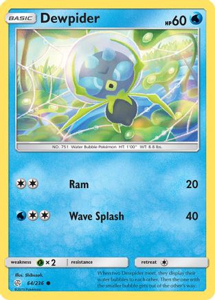 Dewpider  - Reverse Holofoil SM  Cosmic Eclipse - Common