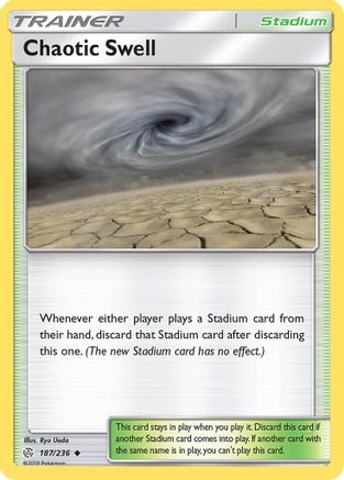 Chaotic Swell 187  - Reverse Holofoil SM  Cosmic Eclipse - Uncommon