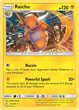 Raichu 067  SM  Cosmic Eclipse - Rare