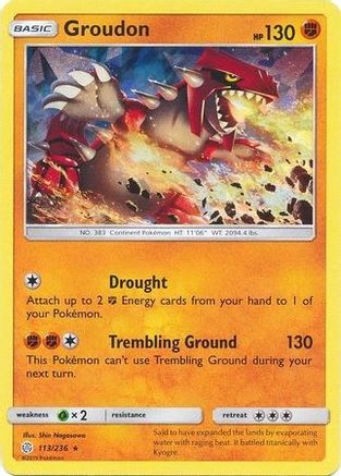 Groudon - 113/236 (Cracked Ice Holo)/236  - Holofoil Deck Exclusives - Holo Rare