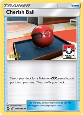 Cherish Ball - 191a/236 (League Cup) [Staff]/236  - Reverse Holofoil League & Championship Cards - Promo
