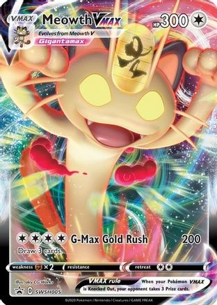 Meowth VMAX SWSH005  - Holofoil SWSH Sword & Shield Promo Cards - Promo