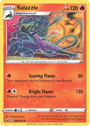 Salazzle 028  SWSH01 Sword & Shield Base Set - Uncommon