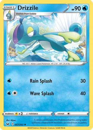 Drizzile (057) (057) 057  - Reverse Holofoil SWSH01 Sword & Shield Base Set - Uncommon