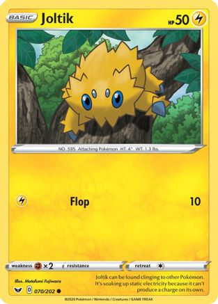 Joltik 070  - Reverse Holofoil SWSH01 Sword & Shield Base Set - Common